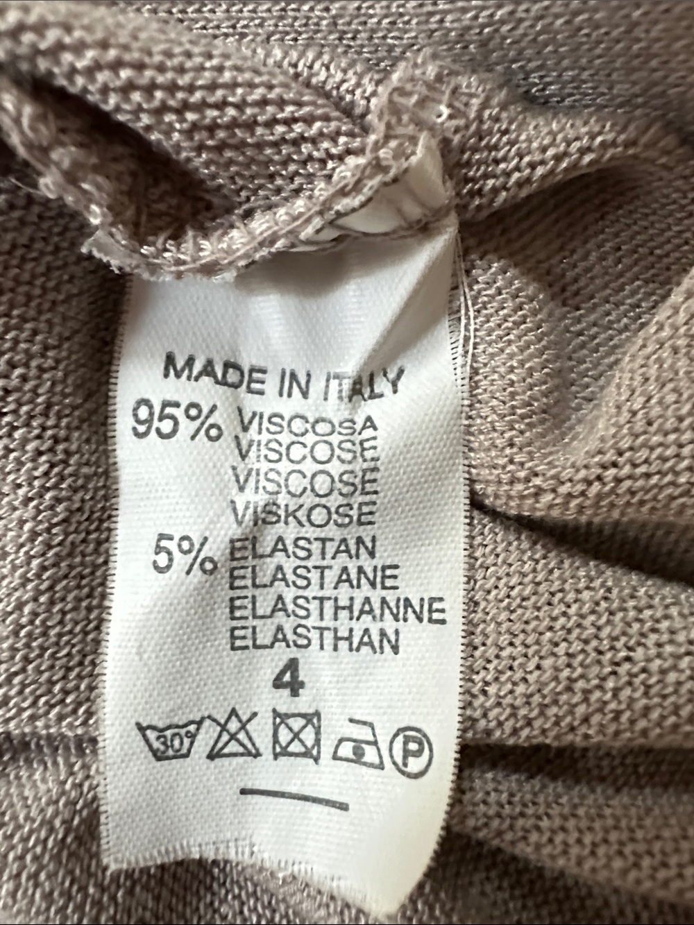 Italian Relaxed Scoop Neck Pullover in Taupe - Picture 7 of 8